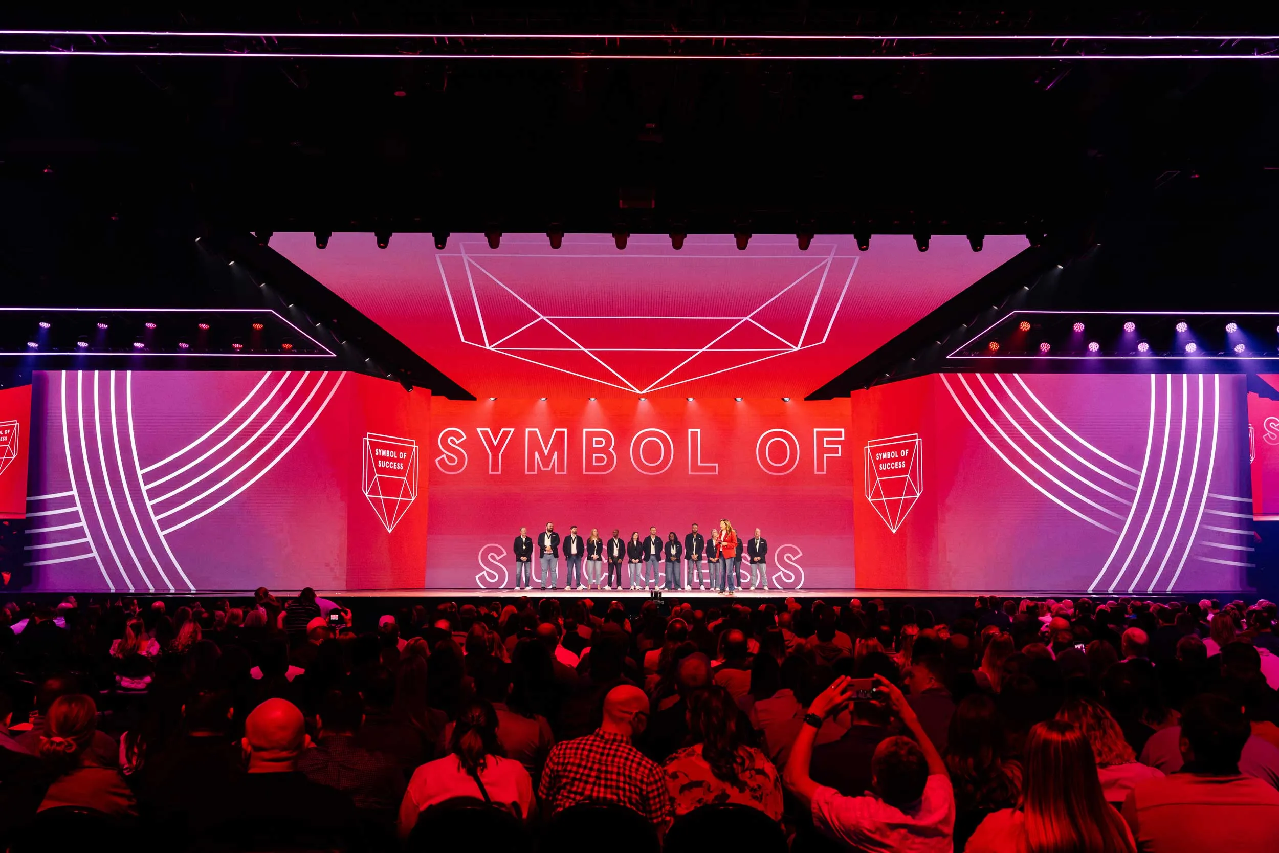 Chick-fil-A NEXT corporate show — multi-screen stage content